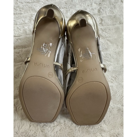Unisa Un Fennie Gold Strappy Zip Up High Heels - Size 6.5 - Picture 6 of 7